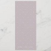 Élégant menu mariage floral lilas rustique (Dos)