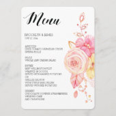 Elégant menu Mariage Floral Perles dentelle (Devant)