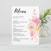 Elégant menu Mariage Floral Perles dentelle (Debout devant)