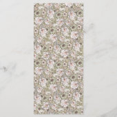 Élégant menu Mariage floral rustique (Dos)