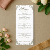 Élégant menu Mariage floral rustique