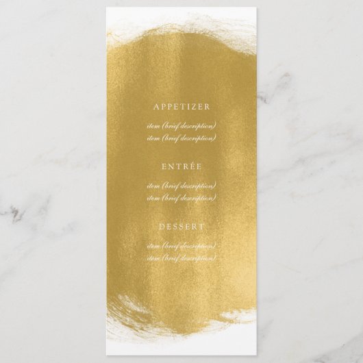 Elégant Menu Mariage Gold Peinture Look (Devant)