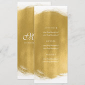 Elégant Menu Mariage Gold Peinture Look (Devant / Derrière)