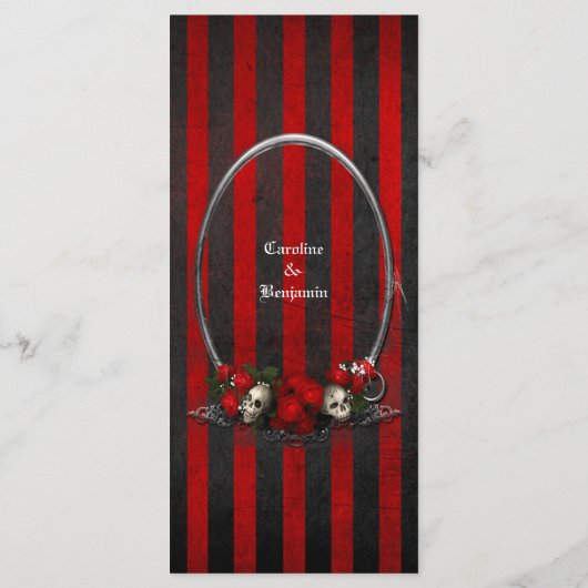 Élégant menu Mariage Halloween (Dos)