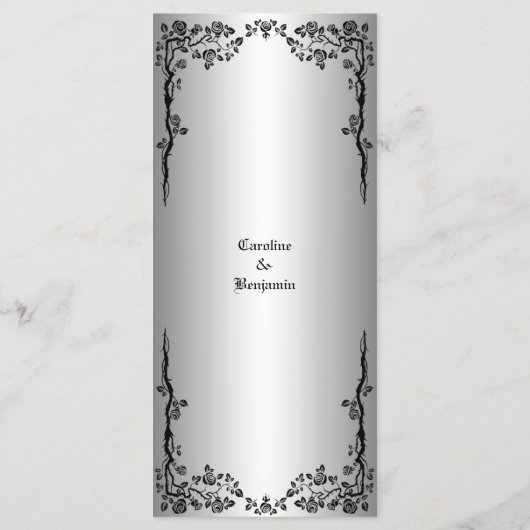 Élégant menu Mariage Halloween (Dos)