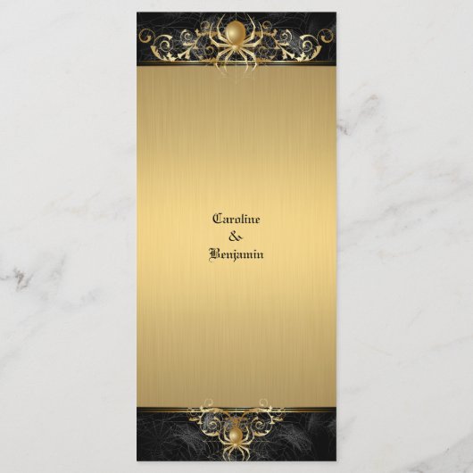 Élégant menu Mariage Halloween (Dos)