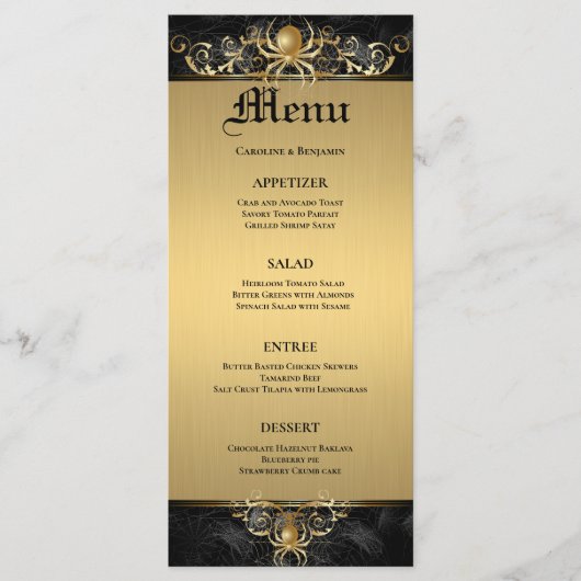 Élégant menu Mariage Halloween (Devant)