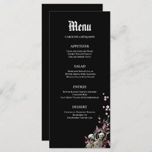 Élégant menu Mariage Halloween