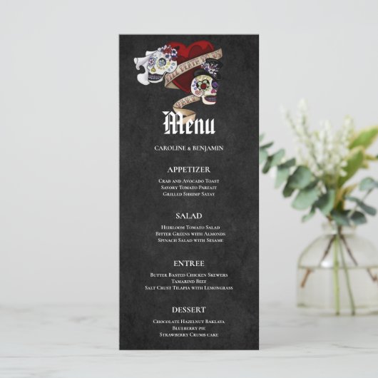 Élégant menu Mariage Halloween (Debout devant)
