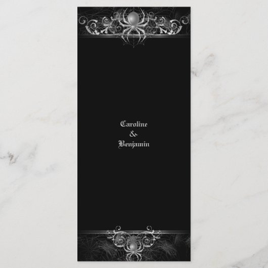 Élégant menu Mariage Halloween (Dos)