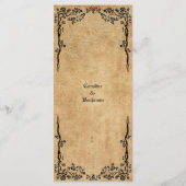 Élégant menu Mariage Halloween (Dos)