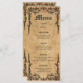 Élégant menu Mariage Halloween (Devant / Derrière)