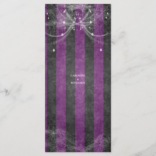 Élégant menu Mariage Halloween (Dos)