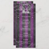 Élégant menu Mariage Halloween (Devant / Derrière)