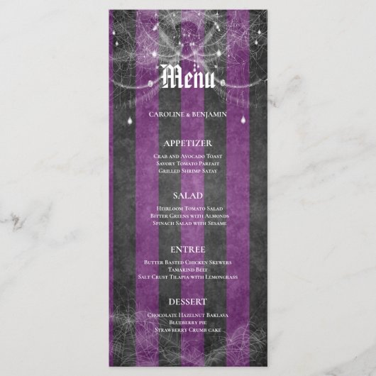 Élégant menu Mariage Halloween (Devant)