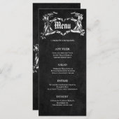 Élégant menu Mariage Halloween (Devant / Derrière)