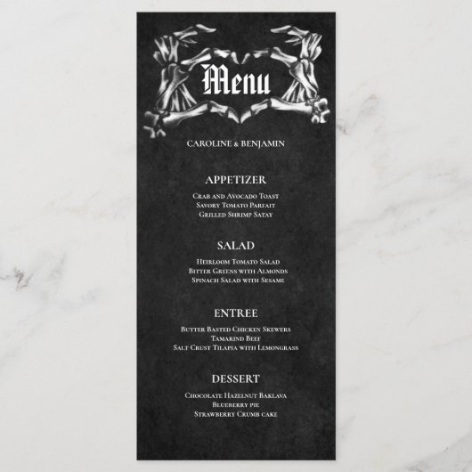 Élégant menu Mariage Halloween (Devant)