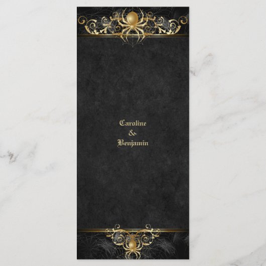 Élégant menu Mariage Halloween (Dos)