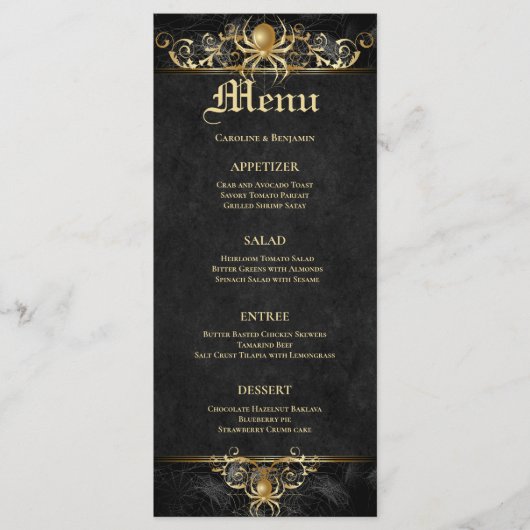 Élégant menu Mariage Halloween (Devant)