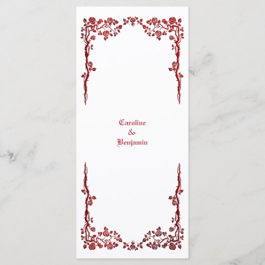 Élégant menu Mariage Halloween (Dos)