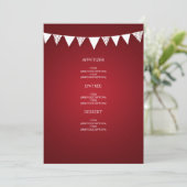 Élégant menu Mariage Love Bunting Red (Debout devant)