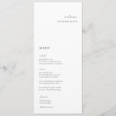 Élégant menu Mariage minimaliste (Devant)