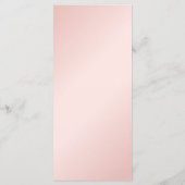 Élégant Menu Mariage moderne Blush Rose et Or (Dos)
