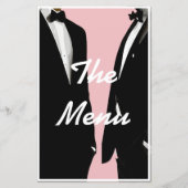 Elégant menu Mariage moderne Hommes Gay (Devant)