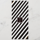 Élégant menu Mariage noir blanc & or en bande (Dos)