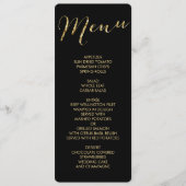 Élégant Menu Mariage Noir Et Or Rond (Devant)