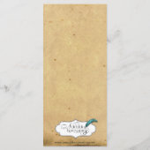 Élégant menu Mariage Peacock Vintage (Dos)