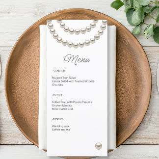 Elégant menu Mariage Pearl