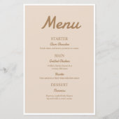 Élégant menu mariage photo beige (Dos)
