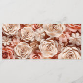 Elégant menu Mariage plat avec fleurs 3D (Dos)
