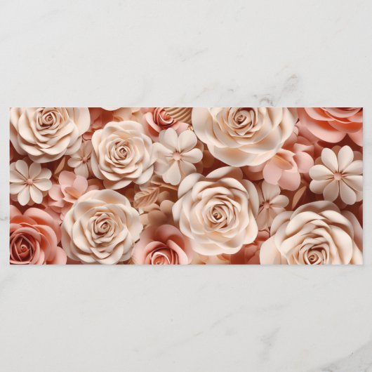 Elégant menu Mariage plat avec fleurs 3D (Dos)