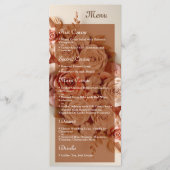 Elégant menu Mariage plat avec fleurs 3D (Devant)