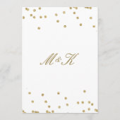 Elégant menu Mariage Pois blanc et or (Dos)