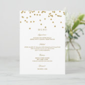 Elégant menu Mariage Pois blanc et or (Debout devant)
