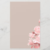 Élégant Menu Mariage Rose chic (Dos)