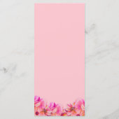 Elégant menu Mariage rose et jaune (Dos)