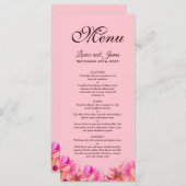 Elégant menu Mariage rose et jaune (Devant / Derrière)