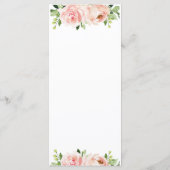 Élégant menu Mariage rose pâle (Dos)