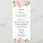 Élégant menu Mariage rose pâle (Devant)