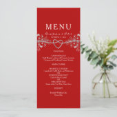 Élégant menu Mariage rouge (Debout devant)