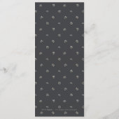 Élégant menu mariage rustique en damier à fleurs (Dos)
