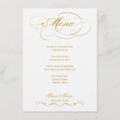 Elégant Menu Mariage Script - Or (Devant)