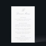 Élégant menu Mariage traditionnel gris<br><div class="desc">Menus mariage de style classique avec un design simple et intemporel,  avec un script élégant et des polices serif traditionnelles.</div>