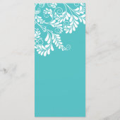 Élégant menu Mariage Turquoise Flourish (Dos)