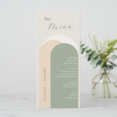 Élégant menu Mariage vert (Debout devant)