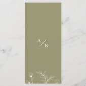 Elégant menu Mariage vert de mousse de fleurs (Dos)